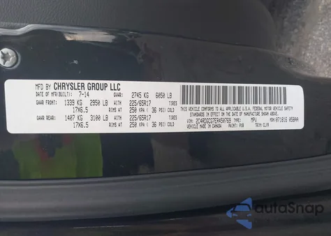 2014 Dodge Grand Caravan Sxt 30Th Anniversary z USA, uszkodzony, nr VIN 2C4RDGCG7ER450769